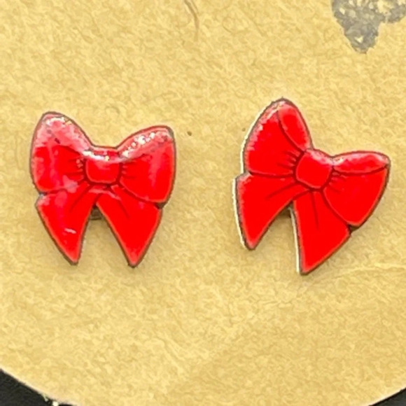 Red Bow Stud Earrings 3/$30 ๐ - Picture 5 of 7